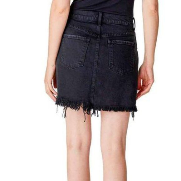 NWT J Brand Women's Black Jules High Rise Frayed Hem Mini Skirt - Picture 4 of 10